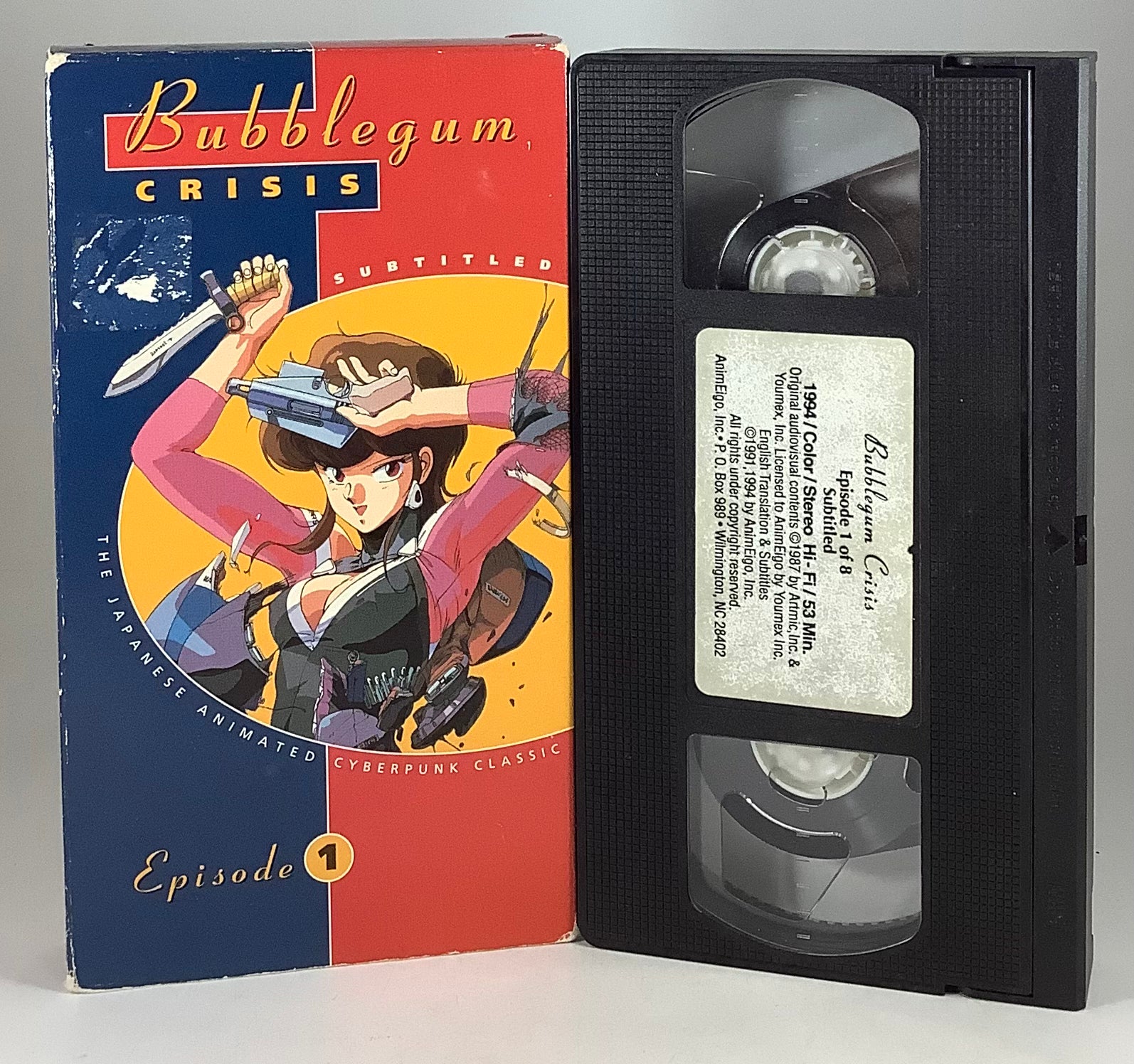 vintage Anime vhs lot x2 tapes Bubble Gum Crisis 1 2 1992 Subtitled  Japanese